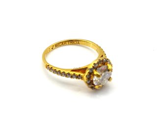 sortija oro 18k con piedra con diamante