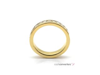 alianza oro 18k con piedra con diamante
