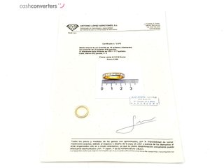 alianza oro 18k con piedra con diamante