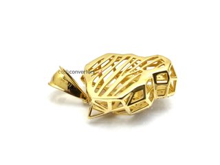 medallon oro 18k con piedra con circonita