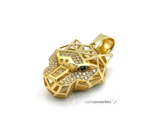 medallon oro 18k con piedra con circonita