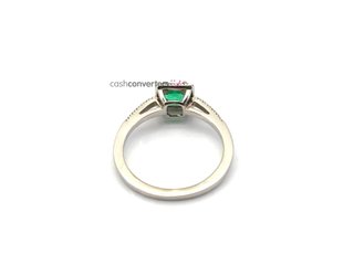 sortija oro 18k con piedra con diamante,esmeralda