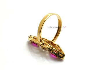 sortija oro 18k con piedra con circonita,rubi