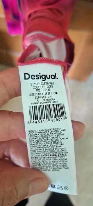 Vestido Desigual XL Tie-Dye Fucsia