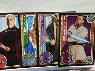 47 Trading Cards cromos star wars, topps trading cards + 8 pegatinas de regalo
