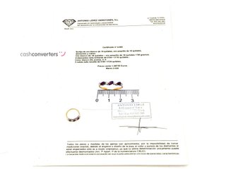 anillo oro 18k con piedra con diamante,rubi t. 16 (17,84 mm)