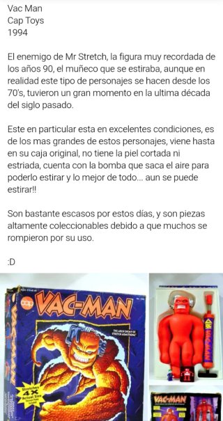 Vac-Man Cap Toys 1994 Enemigo Mr. Stretch