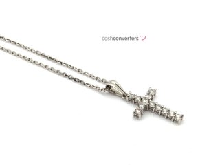 cadena oro 18k con piedra con circonita 24cm