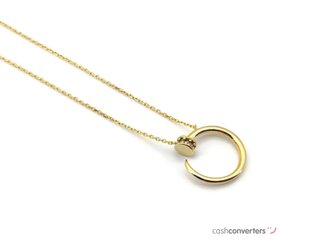gargantilla oro 18k con piedra con circonita 22cm
