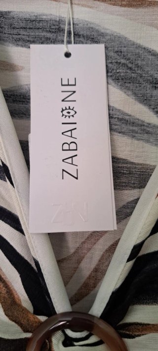 Vestido maxi marca Zabaione estampado cebra nuevo