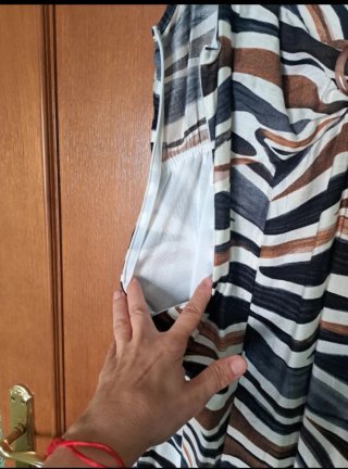 Vestido maxi marca Zabaione estampado cebra nuevo