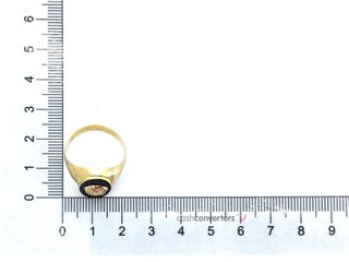 sello oro 18k con piedra con onix