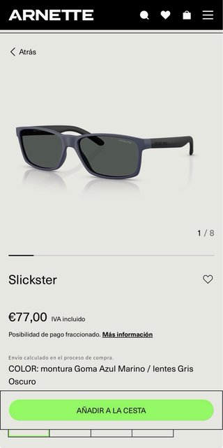 Gafas de sol Arnette nuevas sin usar