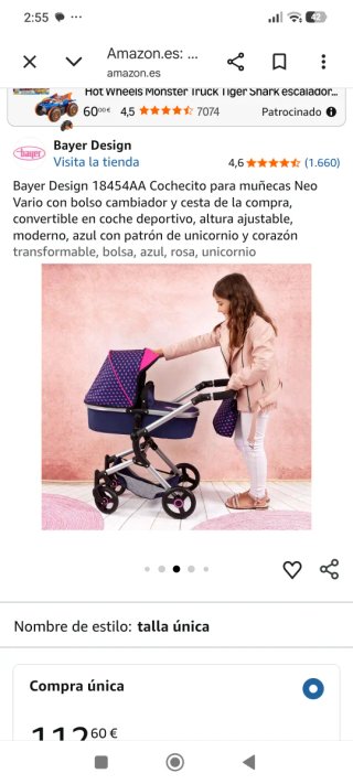 Carrito de muñecas con altura regulable
