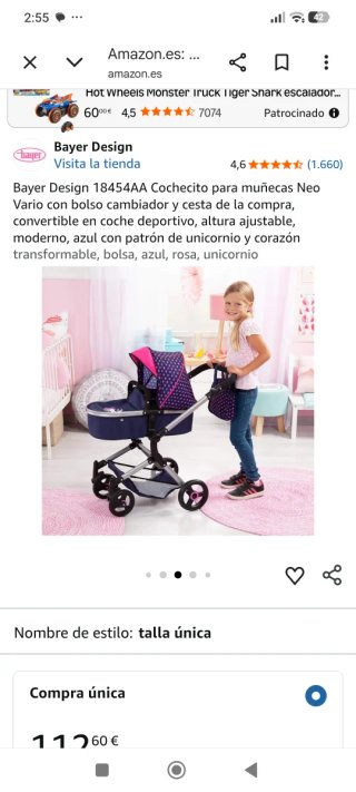 Carrito de muñecas con altura regulable