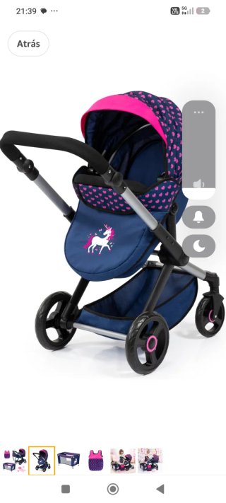Carrito de muñecas con altura regulable