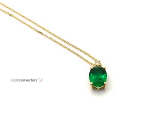 gargantilla oro 18k con piedra con circonita 22cm