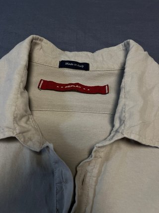 Camisa Replay Beige Manga Corta Talla XXL