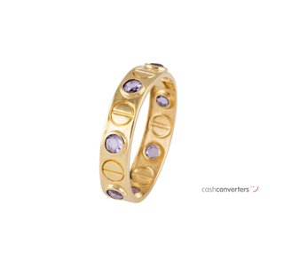 anillo oro 18k con piedra con amatista