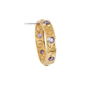 anillo oro 18k con piedra con amatista