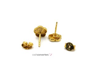 pendientes oro 18k con piedra con circonita