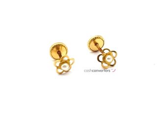 pendientes oro 18k con piedra con circonita