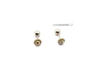 pendientes oro 18k con piedra con circonita