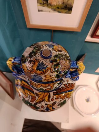 Jarrón de cerámica italiano multicolor