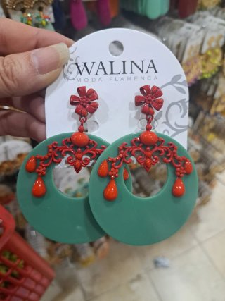 Pendientes WALINA Verdes y Rojos