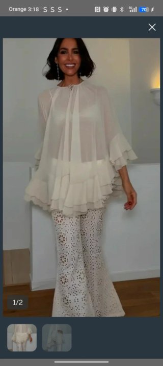 Pantalón Zara Flair Bordado Talla M
