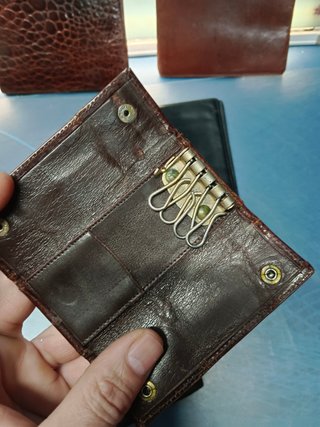 6 carteras, billeteras, porta llaves, de piel