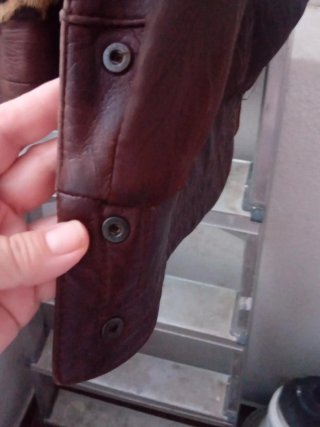 Chaquetón vintage piel estampado leopardo .