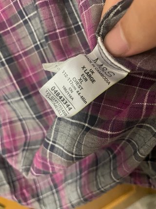 Camisa Timberland Larga Cuadros Rosa Gris