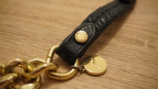 Pulsera Bimba y Lola dorada y cuero