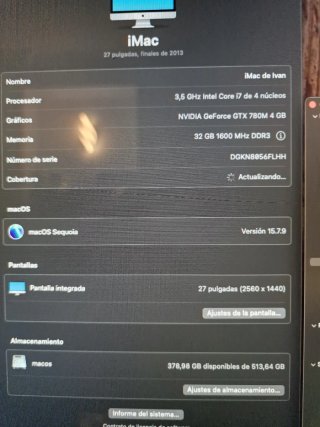 iMac 27 Finales 2013 Intel i7 32GB RAM