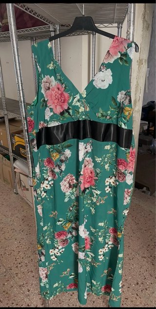 Vestito lungo floreale verde