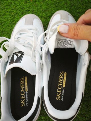 Zapatillas Skechers Mujer Blancas y Grises