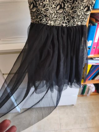 Vestido Blume Negro Encaje Malla
