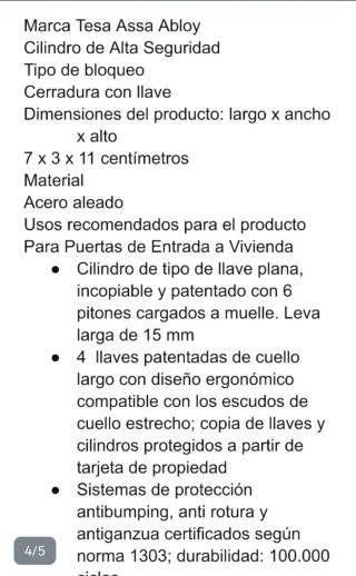 Cilindro Tesa ASSA ABLOY T70 Anti-rotura