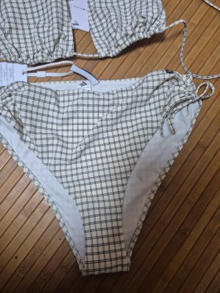 Bikini Tommy Hilfiger cuadros verde y blanco