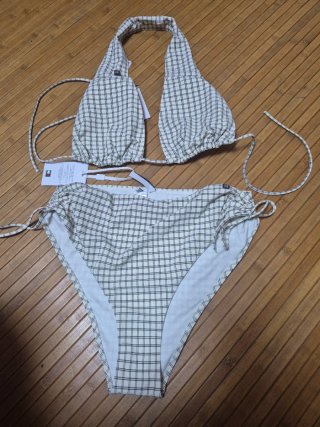 Bikini Tommy Hilfiger cuadros verde y blanco