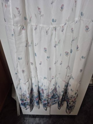 Vestido largo floral blanco mujer