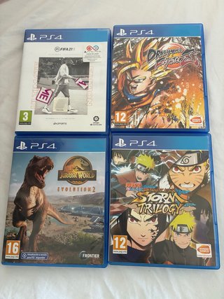 Lote 4 Giochi PS4: FIFA 21, DBZ, Jurassic World, N