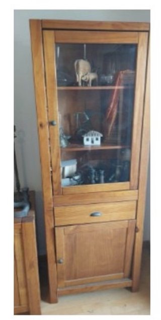Vitrina madera maciza tono miel