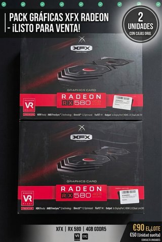 Pack 2 Tarjetas Gráficas XFX RX 580 4GB