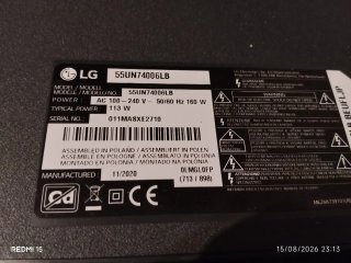 TV LG55UN74006LB Para Piezas pantalla averiada
