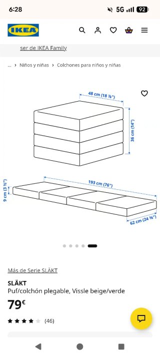 Colchón plegable de tela