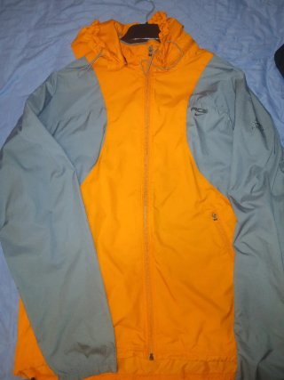 Chaqueta Nike Naranja y Gris con Capucha Vintage