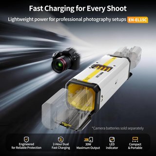 PHOTOOLEX EN‑EL15c Cargador 4 Ranuras USB‑C 60W