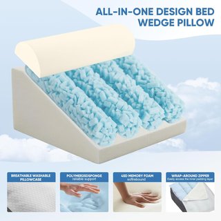 EXKEEN Almohada Cuña Viscoelástica 4 Piezas